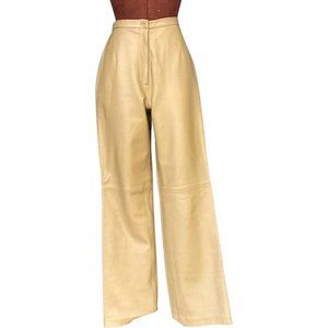 00s Camel Leather Pants